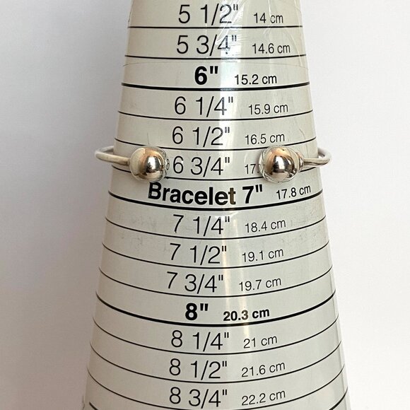 Sterling Silver 925 10MM Removable Bead Ball Cuff Charm Bracelet Sz 6.75" - Picture 10 of 16